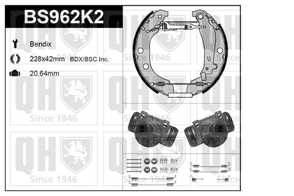 QUINTON HAZELL Комплект тормозных колодок BS962K2